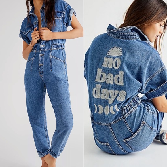 Free People Pants - Free People No Bad Days Marci Embroidered Coveralls